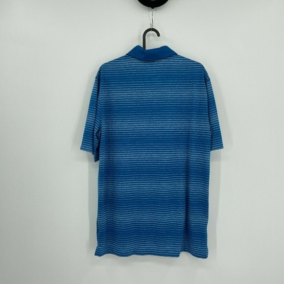 Nike Golf Tour Performance Short Sleeve Striped Polo Shirt Mens Medium Blue - Picture 10 of 10